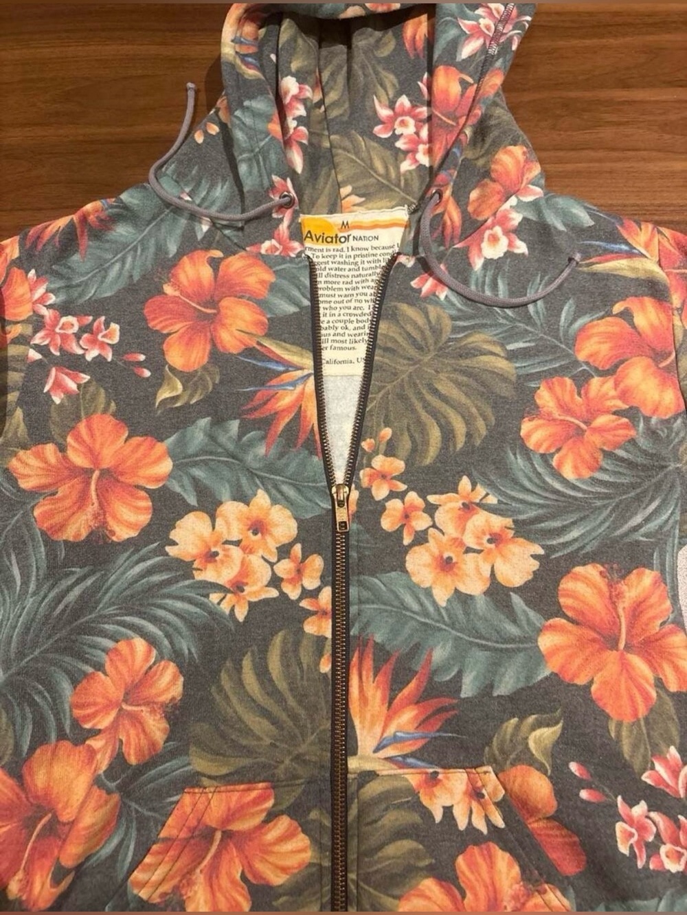 Aviator Nation Kauai Tropical Zip Hoodie – Size Medium - Picture 2 of 7